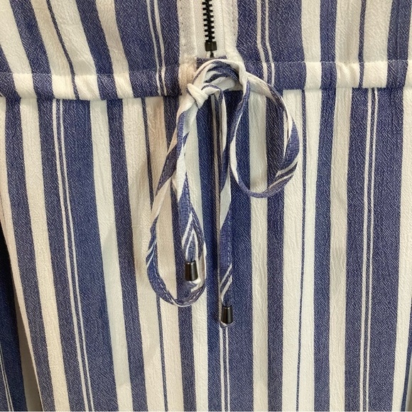 TORRID Sz 3 Blue & White Stripe Zip Front Drawstring  Shirt Dress New with Tags - Picture 11 of 15